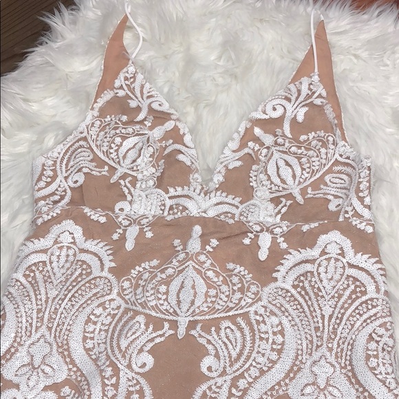 FREE PEOPLE Night Shimmers Mini Dress Ivory - Picture 5 of 10